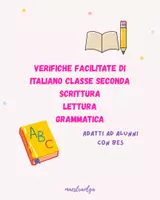 anteprima - Esercizi - Verifiche facilitate di Italiano classe seconda - Pagina di copertina