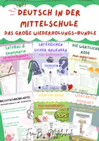 Vorschau - Arbeitsblätter - Deutsch in der Mittelschule - Das große Wiederholungs-Bundle zum Schuljahresende (6.-8. Klasse) - Deckblatt