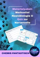 Vorschau - Arbeitsblätter - Materialpaket: Merkzettel Neurobiologie & Quiz zur Nervenzelle - Deckblatt