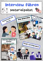 Vorschau - Arbeitsblätter - Interview führen Deutschunterricht: Aufbau, Gesprächsregeln, Interviewarten & Medien - Deckblatt