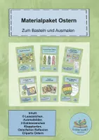 Vorschau - Mal- und Bastelvorlagen - Materialpaket Ostern zum Ausmalen und Basteln mit Cliparts - Deckblatt