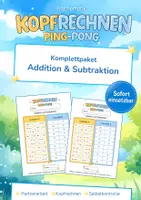 Vorschau - Arbeitsblätter - Ping-Pong Mathematik Komplettpaket: Addition & Subtraktion - Deckblatt