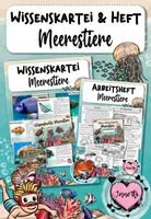 Vorschau - Arbeitsblätter - Meerestiere | Wissenskartei & Arbeitsheft | Klasse 2 - Deckblatt