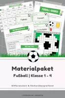 Vorschau - Arbeitsblätter - Materialpaket Fußball: Themenpaket (Klasse 1- 4) - Differenzierte Materialien für Deutsch, Mathe & Spiele - Deckblatt