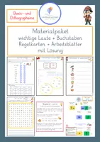 Vorschau - Arbeitsblätter - Laute + Buchstaben - Klasse 1-3 - Materialpaket: Regelkarten + Arbeitsblätter - Deckblatt