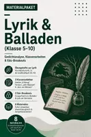 Vorschau - Stundenentwürfe - Materialpaket Lyrik & Balladen (Klasse 5-10): Gedichtanalyse, Klassenarbeiten & Edu-Breakouts - Deckblatt