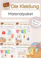 Vorschau - Stationenlernen - DaZ - die Kleidung - Materialpaket - Deckblatt