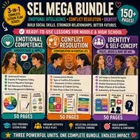 Vorschau - Unterrichtsreihen - SEL Mega Bundle | Emotional Intelligence, Conflict Resolution & Identity Unit - Deckblatt