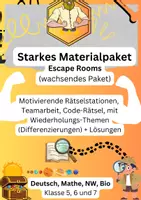 Vorschau - Arbeitsblätter - Escape Room Klasse 5, 6, 7: Wachsendes Materialpaket - Deckblatt