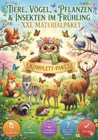 Vorschau - Mal- und Bastelvorlagen - FRÜHLING NATUR IM SACHUNTERRICHT – Tiere, Pflanzen, Insekten & Vögel XXL Komplettpaket - Deckblatt