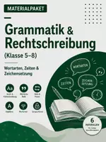 Vorschau - Stundenentwürfe - Materialpaket Grammatik & Rechtschreibung (Klasse 5-8): Wortarten, Zeiten & Zeichensetzung - Deckblatt