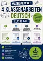 Vorschau - Klassenarbeiten - 4 Grammatik Klassenarbeiten Deutsch Klasse 7-8 - Deckblatt