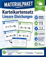 Vorschau - Aufgabenkarten - Materialpaket: Karteikartensatz Lineare Gleichungen - Deckblatt