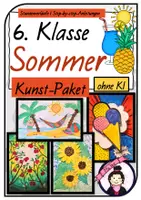 Vorschau - Stundenentwürfe - Kunst SOMMER | 4 Kunstprojekte für die 6. Klasse | Materialpaket - Deckblatt