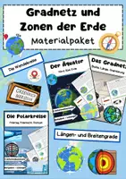 Vorschau - Arbeitsblätter - Gradnetz und Zonen der Erde: Äquator, Nullmeridian, Wendekreise - Deckblatt
