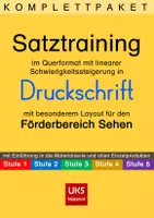 Vorschau - Arbeitsblätter - Materialpaket für den Förderbereich Sehen - Satz- und Schreibtraining - Deckblatt