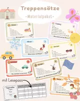 Vorschau - Arbeitsblätter - Treppensätze (Leseübung) wachsendes Materialpaket - Deckblatt