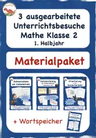 Vorschau - Stundenentwürfe - Unterrichtsbesuche Mathe Klasse 2 - Stundenentwürfe mit Verlaufsplan und Kompetenzen - Deckblatt