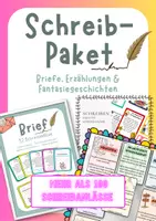 Vorschau - Arbeitsblätter - Schreib-Paket: Briefe, Erzählungen und Fantasiegeschichten - Deckblatt