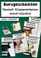 Vorschau - Arbeitsblätter - Kurzgeschichten Deutsch Klassenarbeiten: Schreiben, Inhaltsangabe, Interpretation & Analyse - Deckblatt