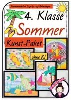 Vorschau - Stundenentwürfe - Kunst SOMMER Grundschule | 4 Kunstprojekte für die 4. Klasse | Materialpaket - Deckblatt