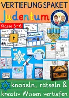 Vorschau - Stundenentwürfe - Judentum VERTIEFUNGSPAKET Klasse 3-6 Weltreligionen Ethik Religion - Deckblatt