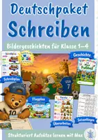Vorschau - Unterrichtsreihen - Geschichten schreiben lernen – Bildergeschichten, Schreibplan & Texte überarbeiten | Klasse 1–4 - Deckblatt