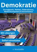 Vorschau - Arbeitsblätter - Demokratie 📦 Grundgesetz, Wahlen, Föderalismus, Medienkompetenz & Extremismus - Deckblatt