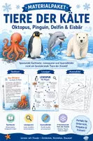 Vorschau - Arbeitsblätter - Oktopus, Delfin, Pinguin & Eisbär – Sachtexte mit Fragen, Lesespur und Ausmalbild für Klasse 3–4 - Deckblatt