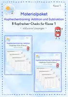 Vorschau - Arbeitsblätter - Materialpaket: Kopfrechentraining ZR 20 I 8 Kopfrechentests für Kl. 1 - Deckblatt