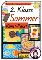 Vorschau - Stundenentwürfe - Kunst SOMMER Grundschule 2. KLASSE | MATERIALPAKET - Deckblatt