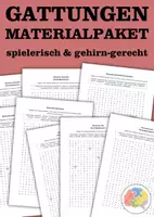 Vorschau - Spiele - Materialpaket literarische Gattungen - Epik, Lyrik, Dramatik - spielerisch & gehirngerecht - Deckblatt