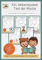 Vorschau - Stationenlernen - XXL Materialpaket - Text der Woche - Klasse 3 und 4 - Deckblatt
