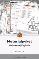 Vorschau - Arbeitsblätter - Materialpaket Englisch Halloween | Klasse 2–4 | Vocabulary, Speaking & Arbeitsblätter | Spiele & Übungen - Deckblatt