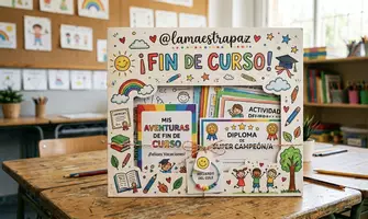 Vista previa - Manualidades / Dibujos para colorear - Paquete de materiales FIN DE CURSO - Portada
