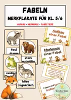 Vorschau - Arbeitsblätter - Materialpaket - Fabeln (Merkmale, Aufbau & Fabeltiere) - Deckblatt