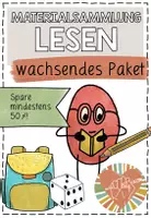 Vorschau - Mal- und Bastelvorlagen - LESEN Wachsendes Paket - Spiele, Stationenarbeit und Arbeitsblätter - Deckblatt