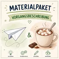 Vorschau - Arbeitsblätter - Materialpaket: Vorgangsbeschreibung Bastelanleitung - Papierflieger und Rezept - Heißer Kakao - Deckblatt