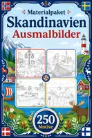 Vorschau - Mal- und Bastelvorlagen - Materialpaket Skandinavien Ausmalbilder (250 Malvorlagen) - Deckblatt