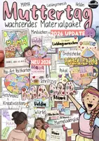 Vorschau - Arbeitsblätter - Muttertag / 👩👧👦 Mama / Heldin - PAKET zum Malen, Basteln & Schreiben - Deckblatt