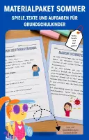 Vorschau - Spiele - Materialpaket "Sommer entdecken" für Grundschulkinder - Deckblatt