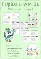 Vorschau - Arbeitsblätter - Fußball WM 2026 - Materialpaket Lesen/ Schreiben Klasse 2 - Deckblatt