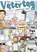 Vorschau - Arbeitsblätter - VATERTAG 👨👧👦 - Papa, Held & Lieblingsmensch PAKET (Muttertag) - Deckblatt
