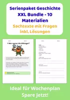 Vorschau - Stundenentwürfe - Sachtexte Klasse 3 – Geschichte Materialpaket (10 Materialien) | Lesetexte mit Fragen & Lösungen - Deckblatt