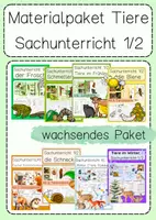 Vorschau - Unterrichtsreihen - Materialpaket Tiere Jungtiere, Schmetterling, Biene, Frosch, Schnecke Sachunterricht Klasse 1 & 2 - Deckblatt