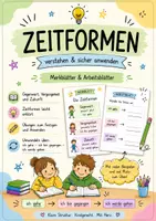 Vorschau - Arbeitsblätter - Verben und Zeitformen ⏰ Materialpaket - Deckblatt
