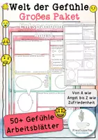 Vorschau - Arbeitsblätter - Großes Paket 55 Arbeitsblätter "Gefühle A-Z" - Deckblatt