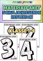 Vorschau - Mal- und Bastelvorlagen - Materialpaket Schuljahresende Schuljahresabschluss Arbeitsblätter & Aktivitäten Klasse 1-4 – Jahresende kreativ gestalten | sofort einsetzbar - Deckblatt