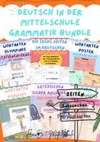 Vorschau - Arbeitsblätter - Deutsch in der Mittelschule - Grammatik Bundle (6.-8. Klasse) - Deckblatt