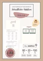 Vorschau - Stundenentwürfe - Schriftliche Addition | Unterrichtseinheit | Unterrichtsreihe - Deckblatt